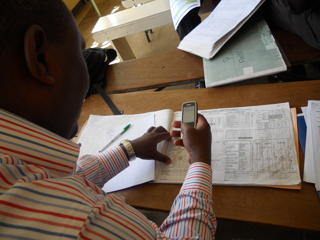 Entering data using a mobile phone in Kenya
