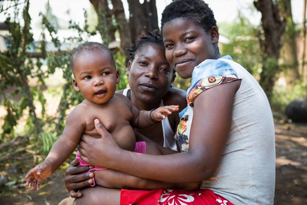 Grandmother, mother, and 6-month-old daughter in Kisumu, Kenya.