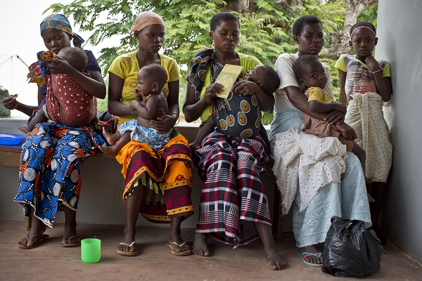 Women and their children wait to see a health worker at the Nihessiua Health Centre Nampula, Mozambique