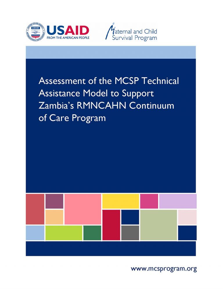 Assessment of the MCSP Technical Assistance Model to Support Zambia’s ...